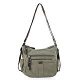 Ççs 31319 İki Bölmeli Kanvas Kadın El ve Omuz Çanta Yeşil