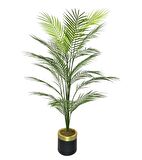Yapay Ağaç Areka Ağacı Gold Halkalı Siyah Lüx Saksılı Palmiye Ağacı Salon Bitkisi 130 cm 20 Yaprak