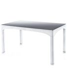 Omnipazar SY-2589 Beyaz Rattan Temperli Kapalı Camlı Masa Dikdörtgen 05323