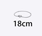 Gümüş 18 Cm Moments Kalp Klipsli Bileklik