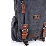 Ççs London 51563 Kanvas Çapraz Sırt ve Göğüs Çantası Siyah