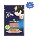 FELİX Somonlu Kedi Yaş Mama 85 Gr  x 12 ADET