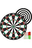 Çift Taraflı Dart Tahtası ve 6 Adet Metal Uçlu Ok 35cm Bullseye