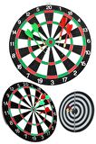 Çift Taraflı Dart Tahtası ve 4 Adet Metal Uçlu Ok 30cm Bullseye
