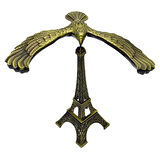 Vintage Metal Dengeli Kartal ve Eyfel Kulesi Bronz 12x10 cm