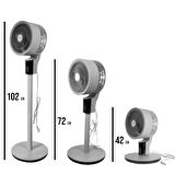 Boleno 20CM 40W Uzaktan Kumandalı 3 Kademeli Gri Vantilatör