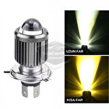 Honda Jazz 2001-2008 Uyumlu Mercekli Far Ampulü Led Xenon Çift Renk Sarı-Beyaz Far Şimşek Etkili CSP Led Lamba Uzun Kısa 2 Adet Takım