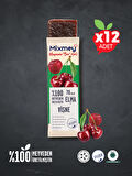 Mixmey Vişne Meyve Bar 12 Adet | Vegan, Glutensiz Sağlıklı Atıştırmalık - 20gr X 12 Adet