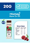 Mixmey Vişne Meyve Bar 12 Adet | Vegan, Glutensiz Sağlıklı Atıştırmalık - 20gr X 12 Adet