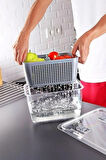 Arar Home 5 Litre Gri Süzgeçli Bölmeli Organizer Buzdolabı Hava Geçirmez Saklama Kabı