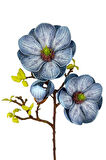 Yapay Çiçek Eva Mavi Manolya 2 Çiçek 1 Tomurcuk Uzun Dal Çiçek Flowers 55cm Gerçeksi Doku
