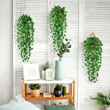 Yapay Çiçek 3lü Set Saksıda Sarkan Sarmaşık Hedera Oval ve Yuvarlak Yapraklı Modeller
