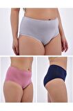 Kadın Büyük Beden Külot Full Brief (5XL, 6XL, 7XL) 5 Farklı Renk 1 Pakette