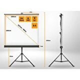 LiteOut 160x160cm Tripod Projeksiyon Perdesi