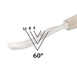 NAREX 826808 Profi Ahşap Oyma 60° Düz V Iskarpela Profile 41 8 mm