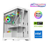 Xaser Xsr878 i5 13400F 16GB Ram 512GB M.2 NVMe SSD 8GB RTX4060 Beyaz Sıvı Soğutma Oyuncu Bilgisayarı
