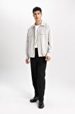 DeFacto Regular Fit Polo Yaka Çıtçıt Kapamalı Cepli Gömlek Ceket B4515AX24SPGR259