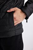 DeFacto Su İtici Slim Fit Suni Deri Mont Dar Kesim Dik Yaka Fermuarlı Cepli B3568AX24SPBK27