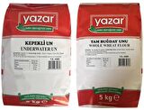 Yazar Taş değirmende Öğütülmüş Tam Buğday 5kg ve Kepekli Un 5 Kg = 10kg un