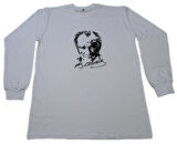 Yetişkin Atatürk Baskılı Tişört Uzun Kollu Manşetli