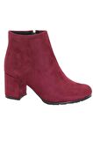Bluefeet 0189 Bordo 6 Cm Topuk Termo Taban Süet Kadın Bot