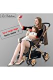 Bh-760 Gold Bilyeli Teker Mama Tablalı Çift Yönlü Bebek Arabası