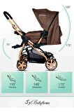 Bh-760 Gold Bilyeli Teker Mama Tablalı Çift Yönlü Bebek Arabası