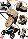 Baby Home 1010 Qool Travel Sistem Bebek Arabası Gold Kahve