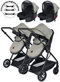 Baby Home 1010 Ayrılıp Birleşebilen Travel Sistem İkiz Bebek Arabası
