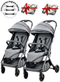 Joell Cabin Kabin Boy Ayrılıp Birleşebilen İkiz Bebek Arabası