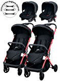 Joell Kabin Boy Ayrılıp Birleşebilen Travel Sistem İkiz Bebek Arabası