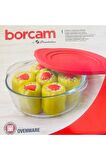 Paşabahçe 3 lü kapaklı yuvarlak borcam tencere seti 3 boy