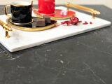 Doğal Mermer Tepsi Gold Kulp 25x35cm