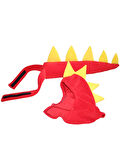 Dinozor Kostüm Set Kırmızı | Dinozor Kuyruk Başlık Set Kırmızı