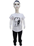 Atatürk Baskılı Beyaz Tişört Siyah Pantolon Takım
