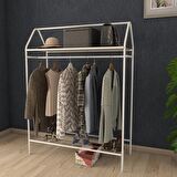 Home Hanger Beyaz Konfeksiyon Askısı Raflı Butik Askı Konsept Askılık