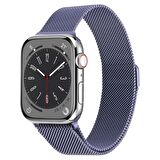 Apple Watch Uyumlu 7 45mm KRD-01 Metal Kordon (Derin Mor) 