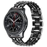 Huawei Watch GT 3 46mm Uyumlu KRD-17 Metal Kordon (Siyah)