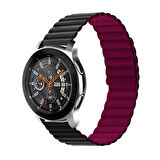 Samsung Gear S3 Uyumlu KRD-52 Kordon (Siyah-Kırmızı)