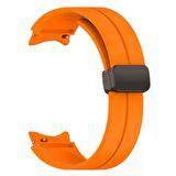 Samsung Galaxy Watch 5 44mm Uyumlu Zore KRD-84 Silikon Kordon (Açık Turuncu)