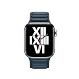 Apple Watch 38mm Uyumlu KRD-34 Deri Kordon Lacivert