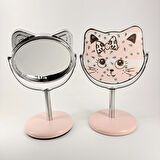 MORDİNO Kedi Çerçeveli 9x14 cm Mini Masa Aynası