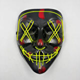 Halloween Cadılar Bayramı Maske Vendetta Neon Açık Yeşil Işıklı Parti Maskesi