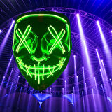 Halloween Cadılar Bayramı Maske Vendetta Neon Açık Yeşil Işıklı Parti Maskesi