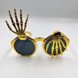 İskelet Temalı Gold Parti Gözlüğü