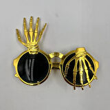 İskelet Temalı Gold Parti Gözlüğü