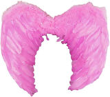 50×35 cm Pembe Tüylü Melek Kanadı – Büyük Boy Kostüm ve Fotoğraf Çekimi Aksesuarı