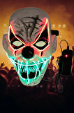 Halloween Cadılar Bayramı Korku Maske Joker Neon Model Lüks Pilli Arkası Tüllü 