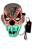 Halloween Cadılar Bayramı Korku Maske Joker Neon Model Lüks Pilli Arkası Tüllü 