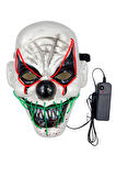 Halloween Cadılar Bayramı Korku Maske Joker Neon Model Lüks Pilli Arkası Tüllü 